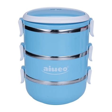 Jual AIUEO Eco Lunch Box Rantang 3 Susun Glossy/Free 